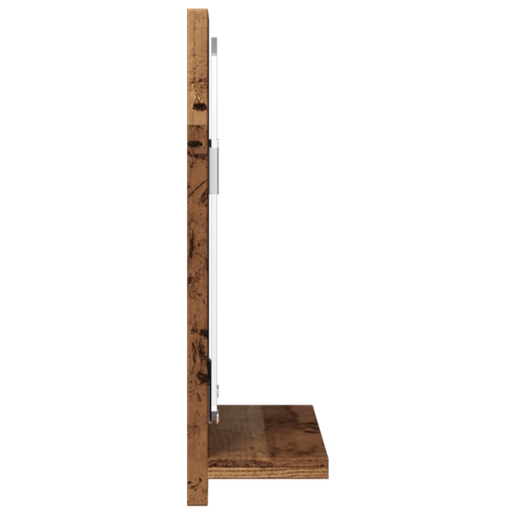 Badkamerspiegelkast 40x11x37 cm bewerkt hout oud houtkleurig