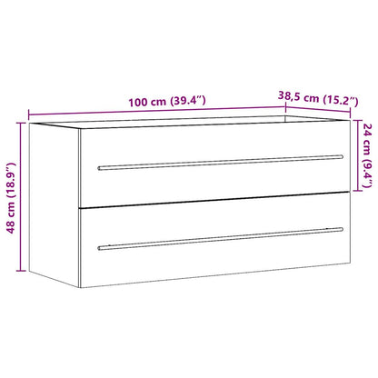 Wastafelkast 100x38,5x48 cm spaanplaat betongrijs