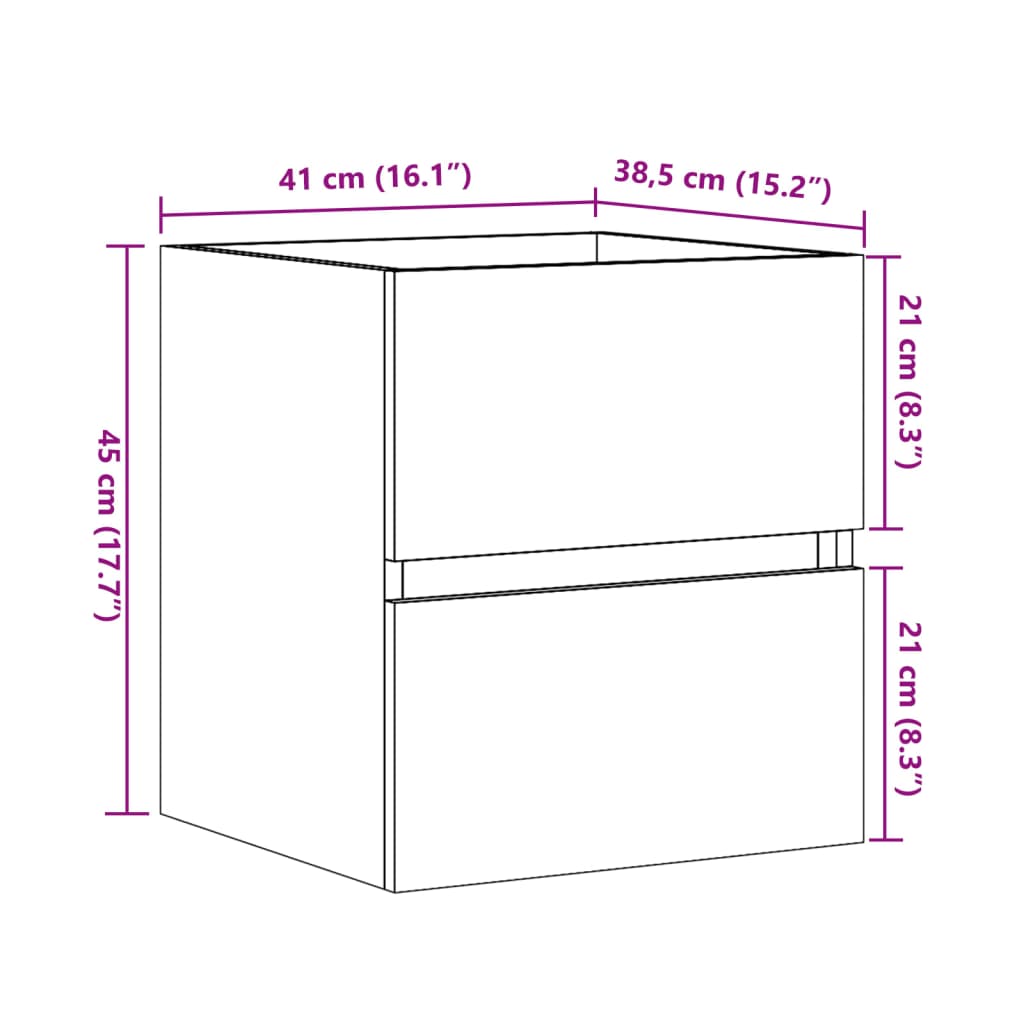 Wastafelkast 41x38,5x45 cm spaanplaat sonoma eikenkleurig