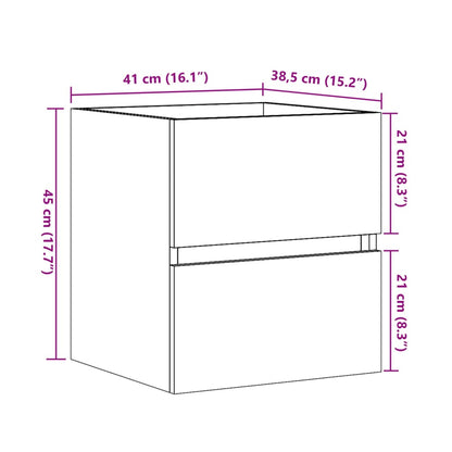 Wastafelkast 41x38,5x45 cm spaanplaat sonoma eikenkleurig