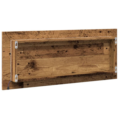 Badkamerspiegel met LED 100x8,5x37 cm bewerkt hout oud hout