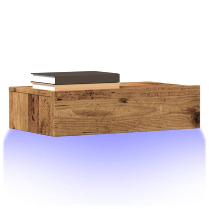 Tv-meubels met LED-verlichting 2 st 60x35x15,5 cm oud hout