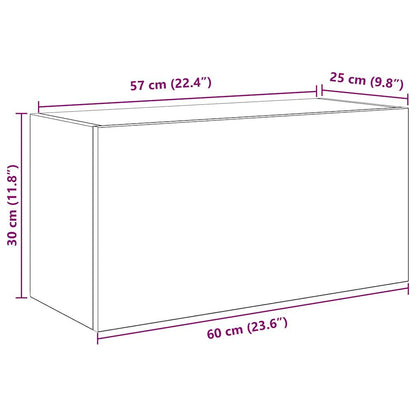 Badkamerwandkast 60x25x30 cm bewerkt hout gerookt eikenkleurig