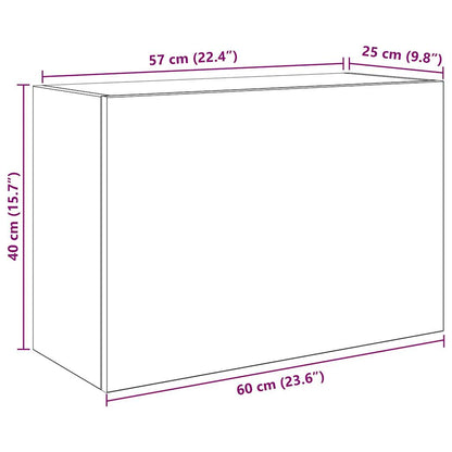 Badkamerwandkast 60x25x40 cm bewerkt hout zwart