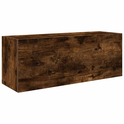 Badkamerwandkast 80x25x30 cm bewerkt hout gerookt eikenkleurig