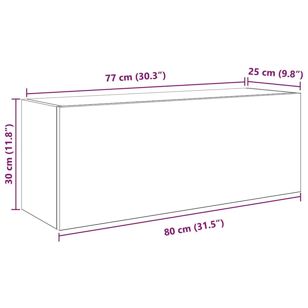 Badkamerwandkast 80x25x30 cm bewerkt hout gerookt eikenkleurig