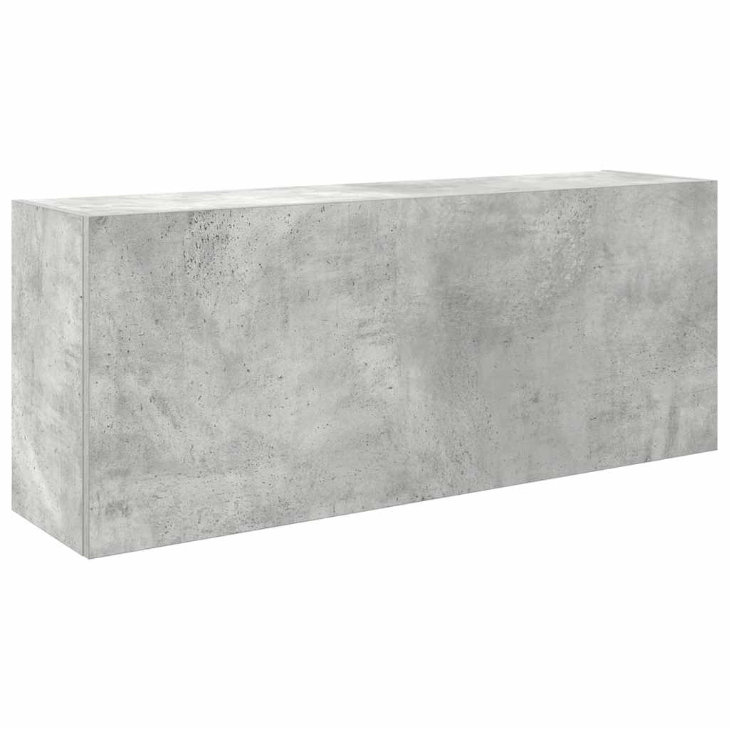 Badkamerwandkast 100x25x40 cm bewerkt hout betongrijs