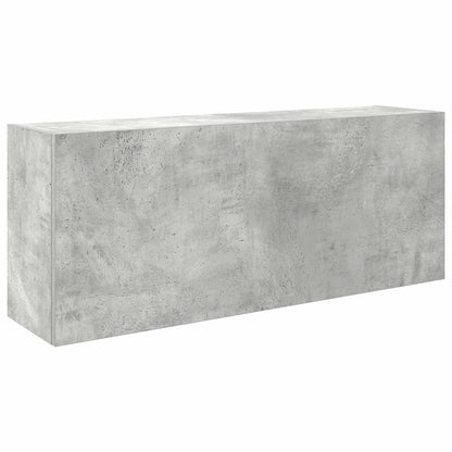 Badkamerwandkast 100x25x40 cm bewerkt hout betongrijs