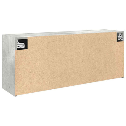 Badkamerwandkast 100x25x40 cm bewerkt hout betongrijs