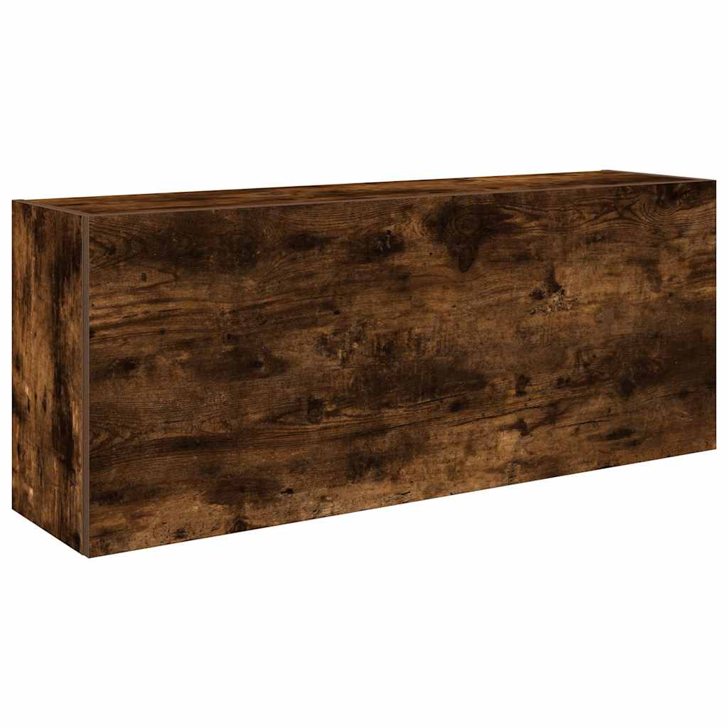 Badkamerwandkast 100x25x40 cm bewerkt hout gerookt eikenkleurig