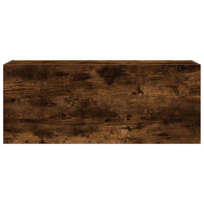 Badkamerwandkast 100x25x40 cm bewerkt hout gerookt eikenkleurig