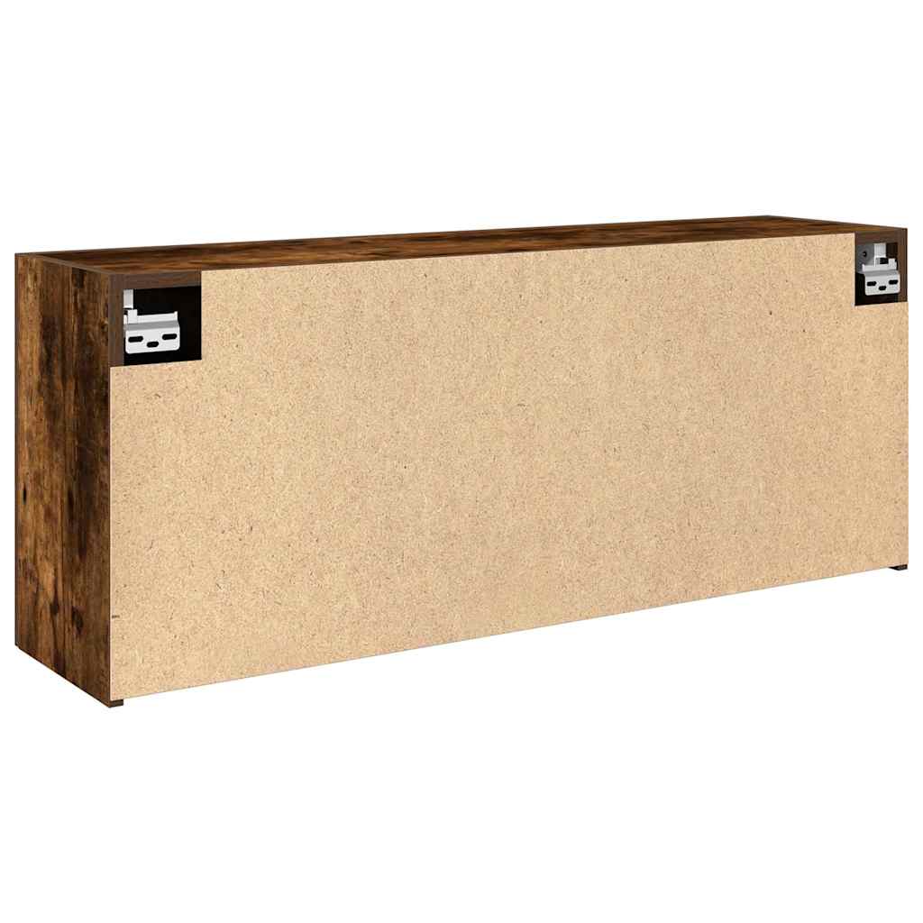 Badkamerwandkast 100x25x40 cm bewerkt hout gerookt eikenkleurig