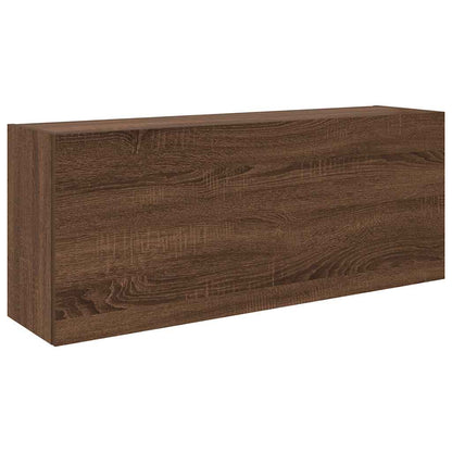 Badkamerwandkast 100x25x40 cm bewerkt hout bruin eikenkleur