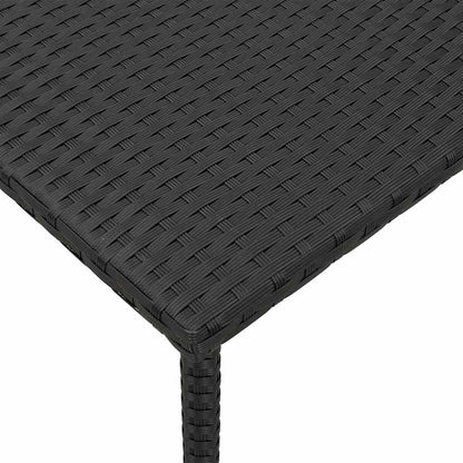 Tuin salontafel rechthoekig 40x40x37 cm poly rattan zwart