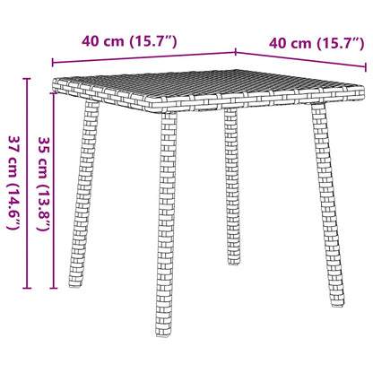 Tuin salontafel rechthoekig 40x40x37 cm poly rattan zwart