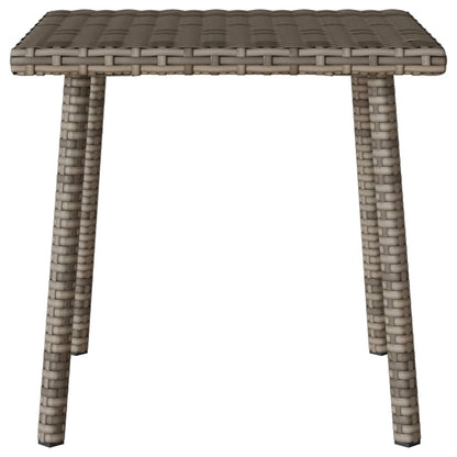 Tuin salontafel rechthoekig 40x40x37 cm poly rattan grijs