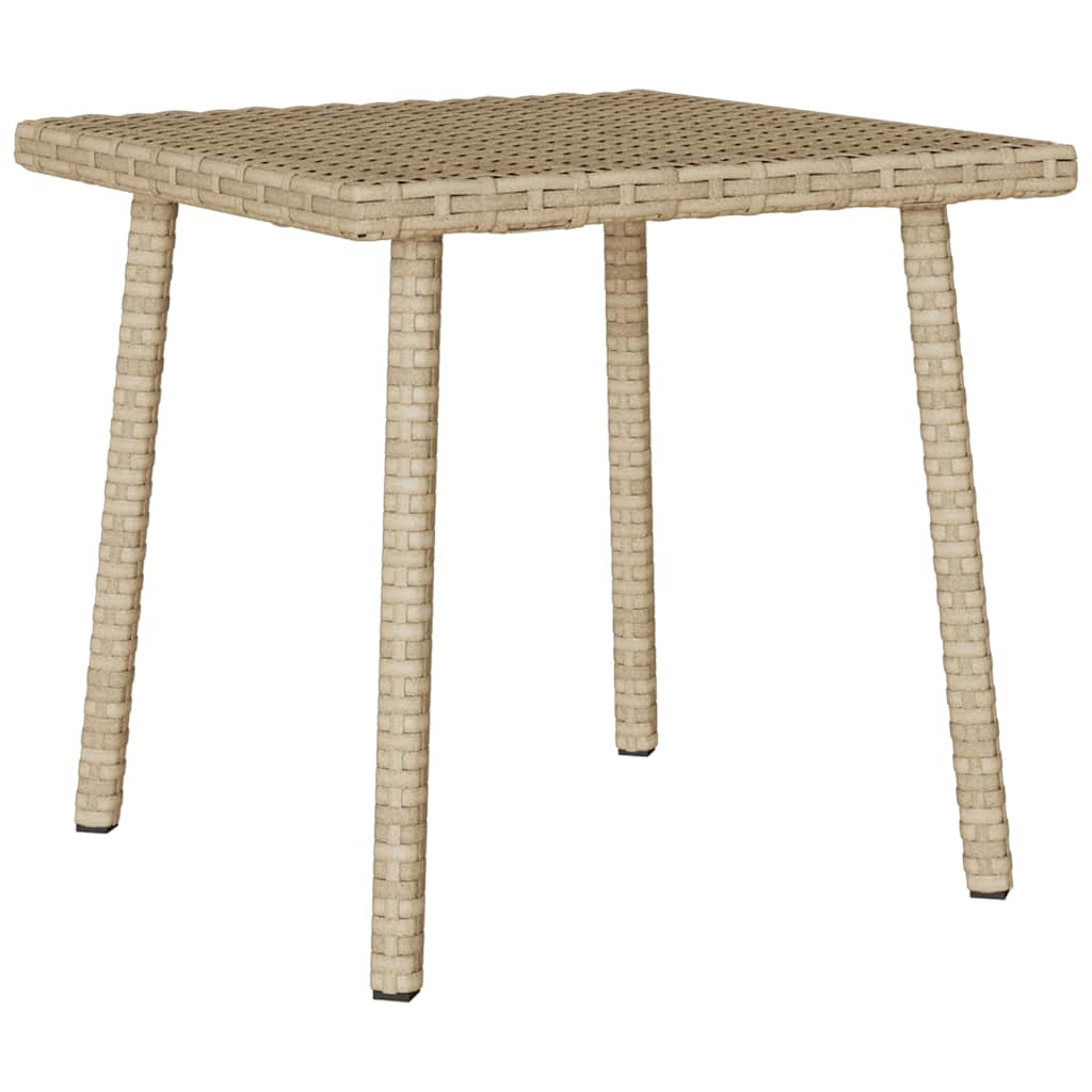 Tuin salontafel rechthoekig 40x40x37 cm poly rattan beige