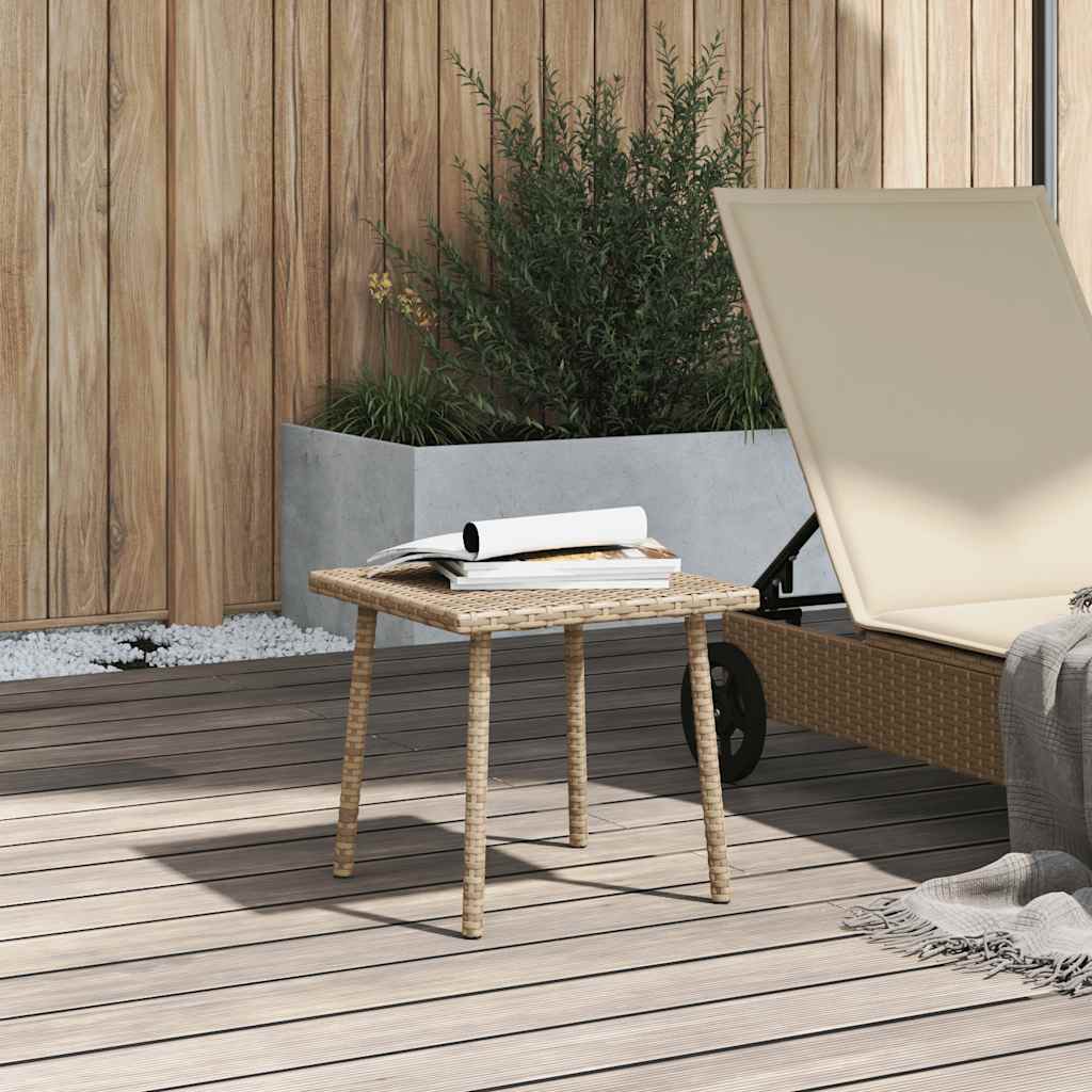 Tuin salontafel rechthoekig 40x40x37 cm poly rattan beige