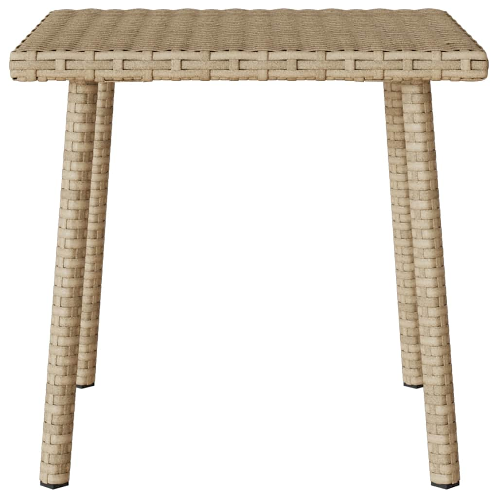 Tuin salontafel rechthoekig 40x40x37 cm poly rattan beige