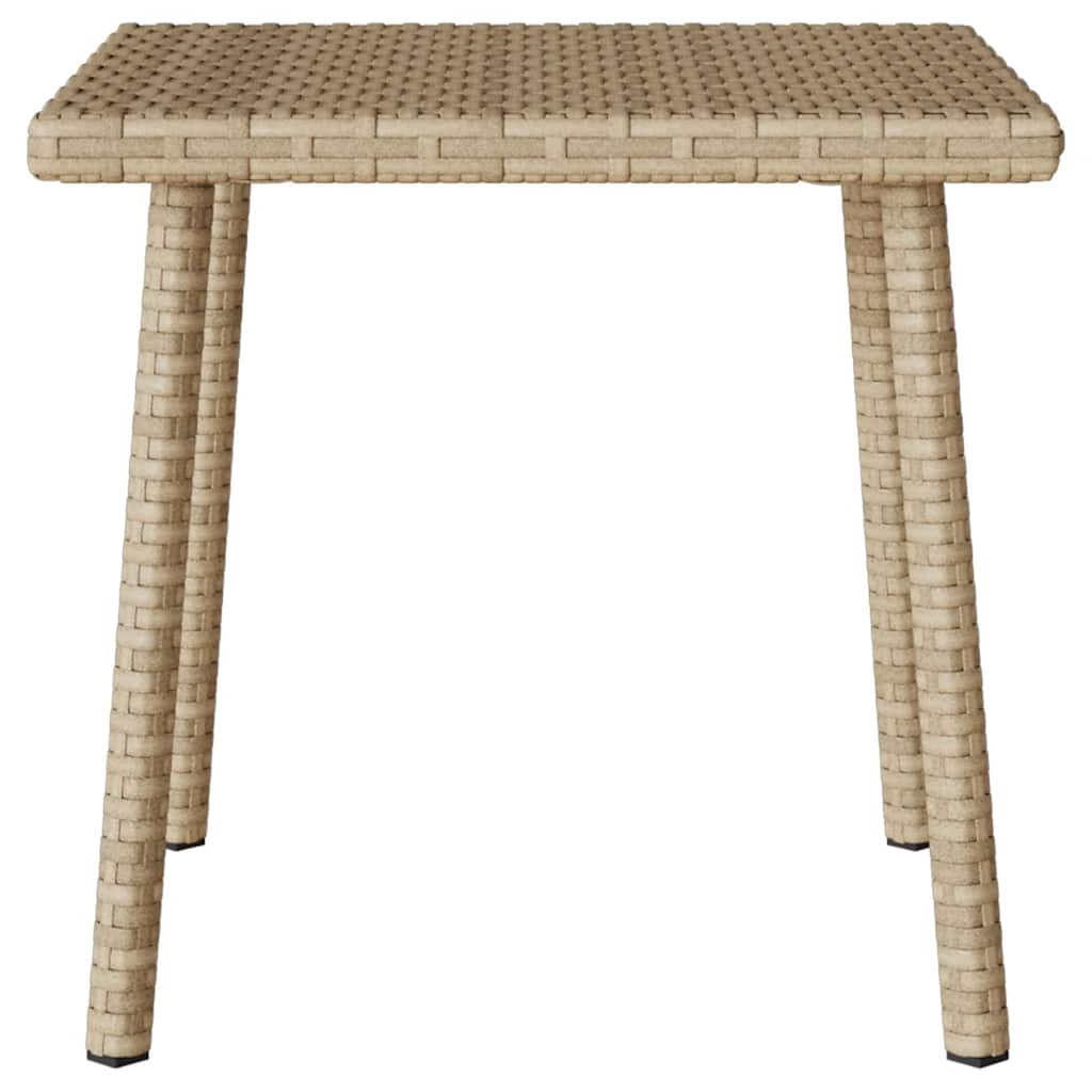 Tuin salontafel rechthoekig 40x40x37 cm poly rattan beige