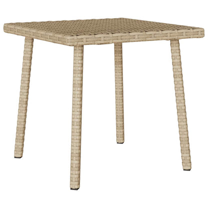 Tuin salontafel rechthoekig 40x40x37 cm poly rattan beige