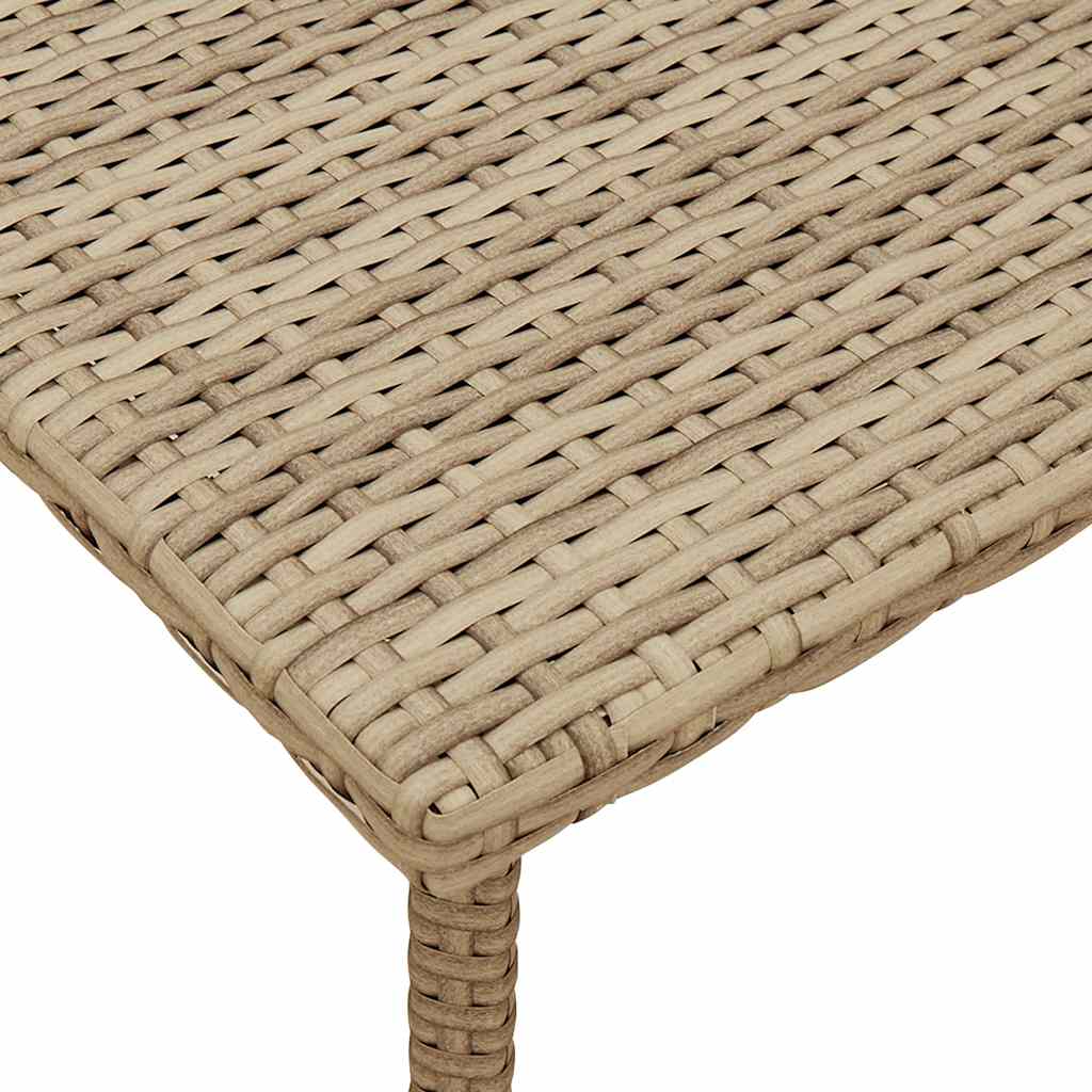 Tuin salontafel rechthoekig 40x40x37 cm poly rattan beige