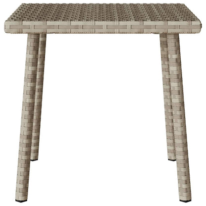 Tuin salontafel rechthoekig 40x40x37 cm poly rattan lichtgrijs