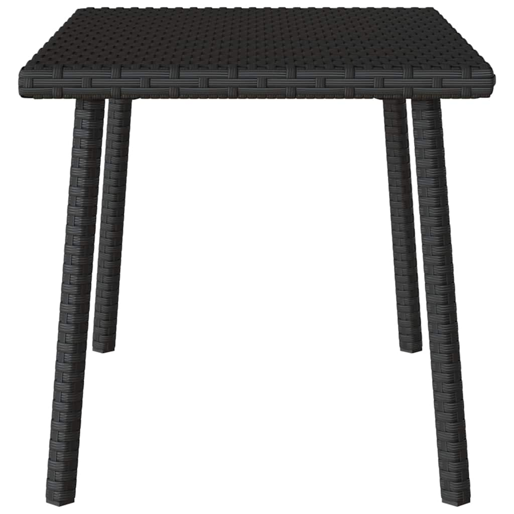 Tuin salontafel rechthoekig 60x40x37 cm poly rattan zwart