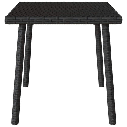 Tuin salontafel rechthoekig 60x40x37 cm poly rattan zwart