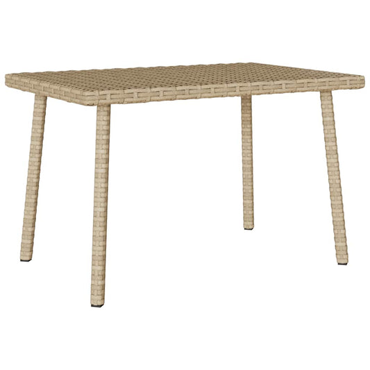 Tuin salontafel rechthoekig 60x40x37 cm poly rattan beige