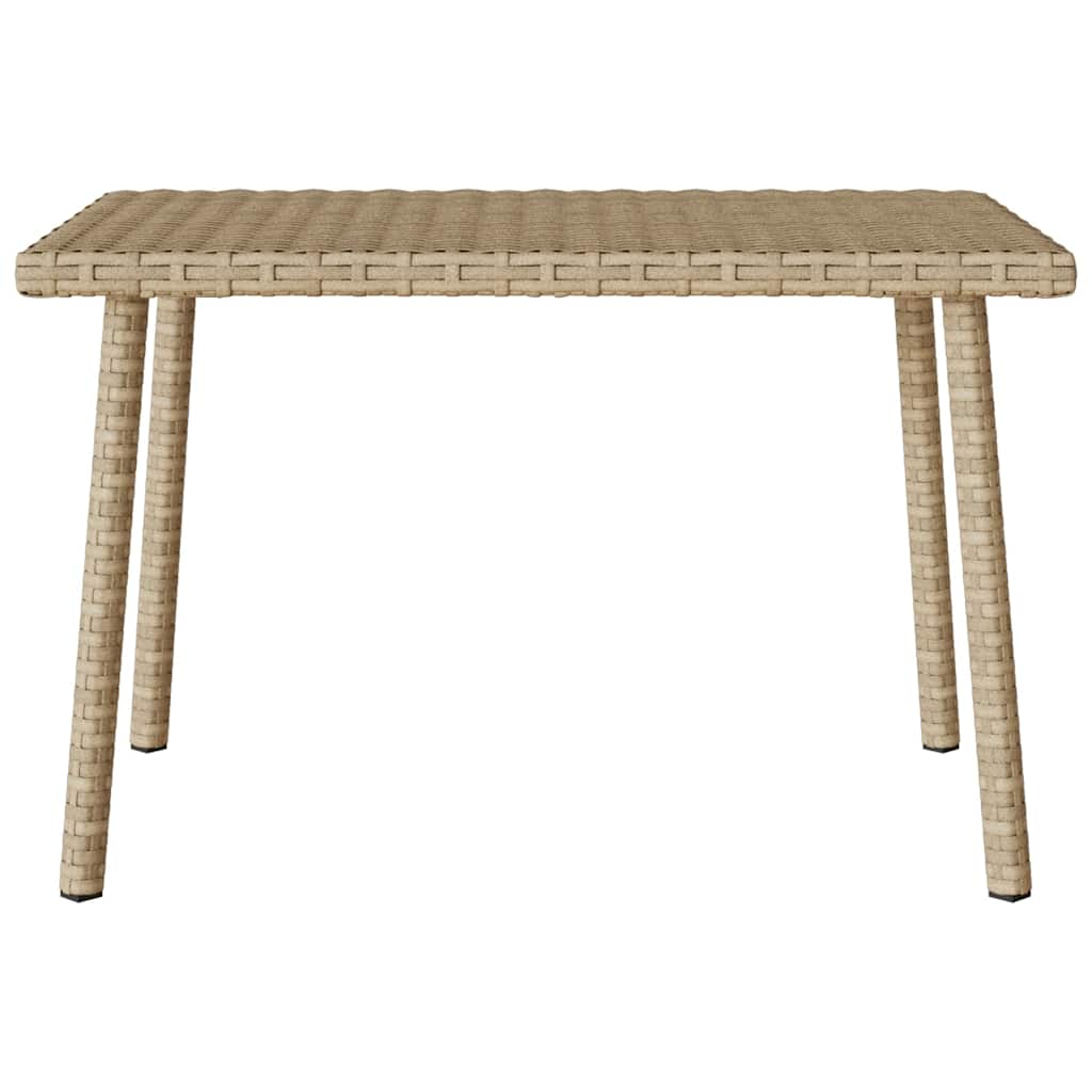 Tuin salontafel rechthoekig 60x40x37 cm poly rattan beige