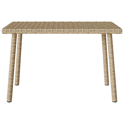 Tuin salontafel rechthoekig 60x40x37 cm poly rattan beige