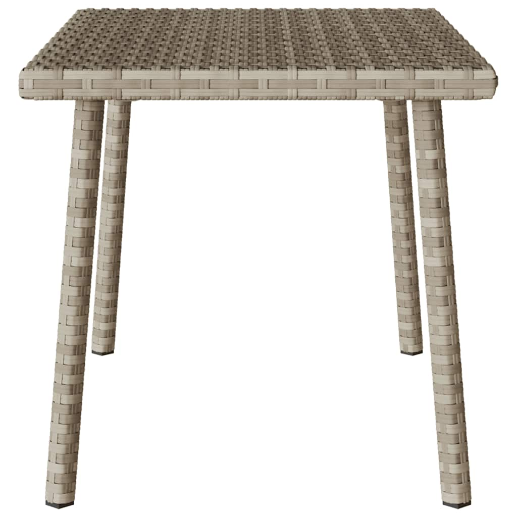 Tuin salontafel rechthoekig 60x40x37 cm poly rattan lichtgrijs