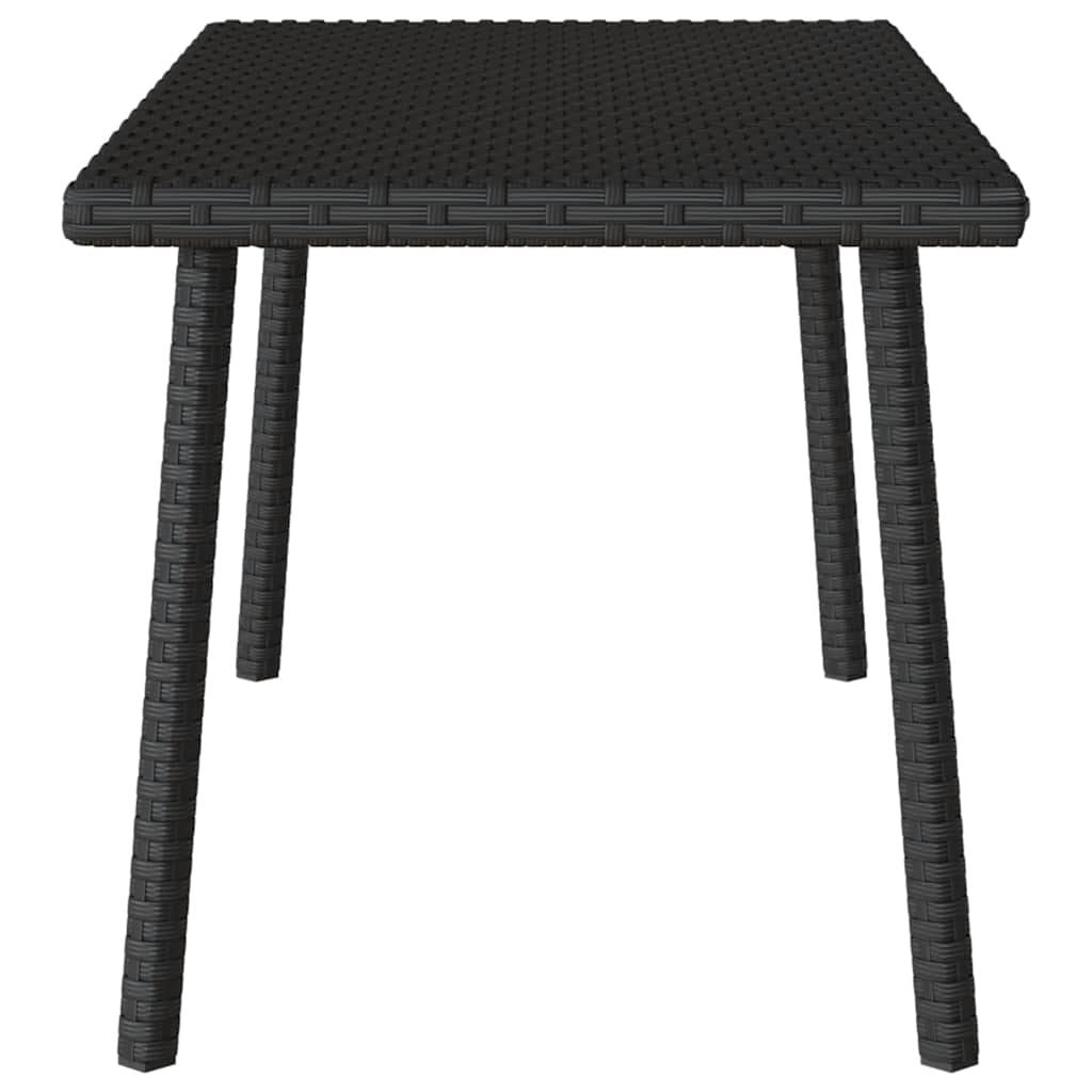 Tuin salontafel rechthoekig 80x40x37 cm poly rattan zwart