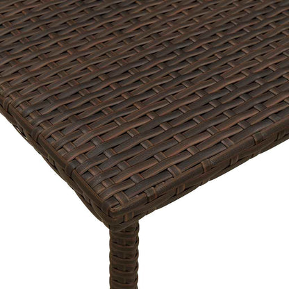 Tuin salontafel rechthoekig 80x40x37 cm poly rattan bruin