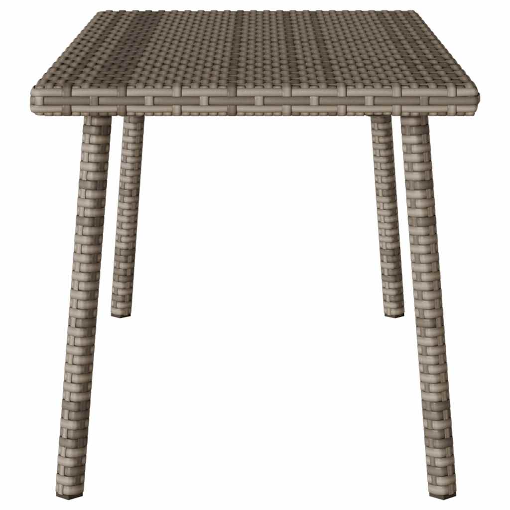 Tuin salontafel rechthoekig 80x40x37 cm poly rattan grijs