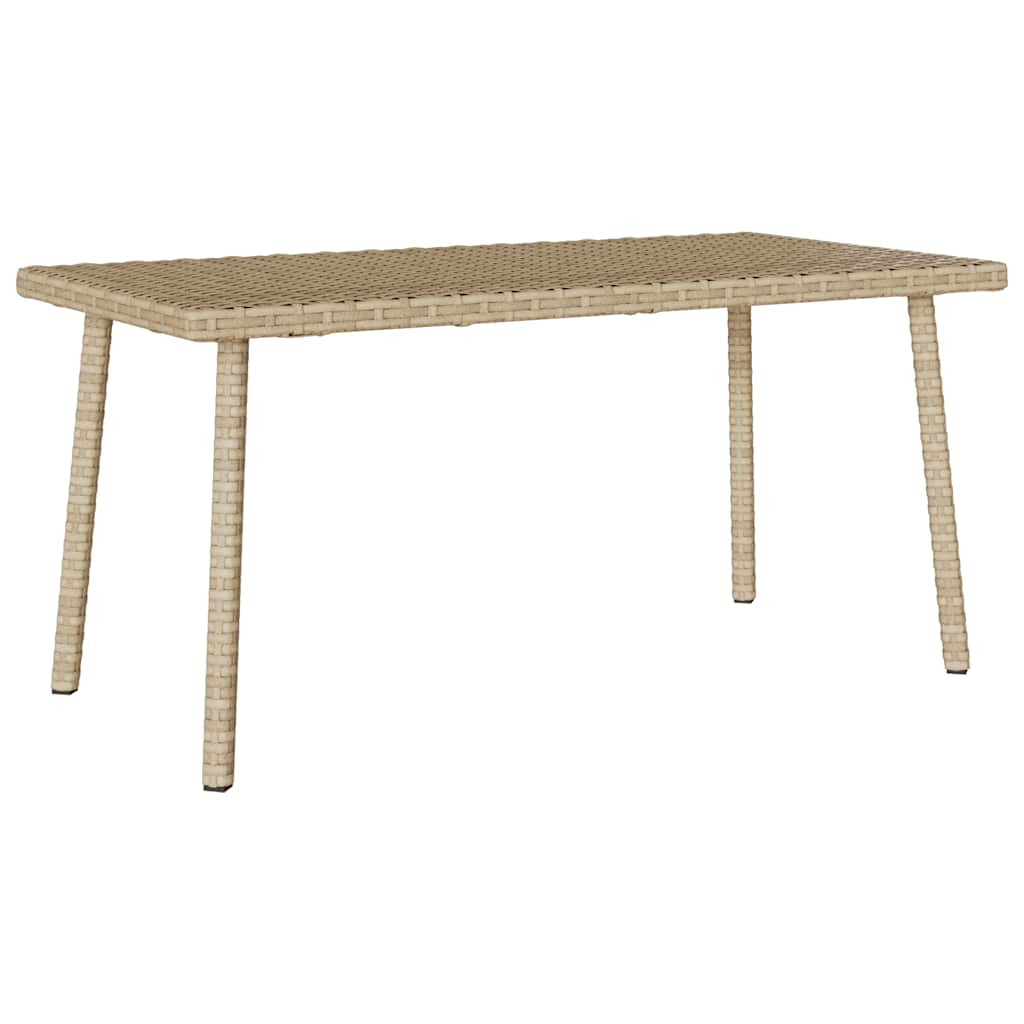 Tuin salontafel rechthoekig 80x40x37 cm poly rattan beige