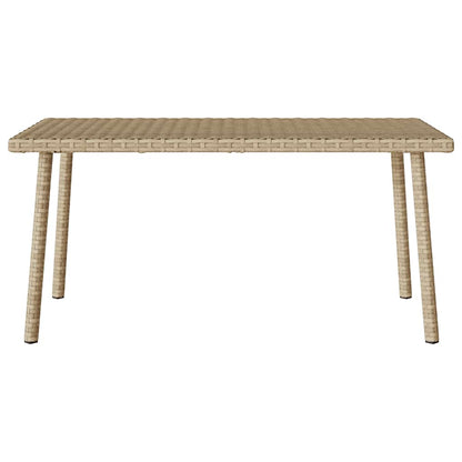 Tuin salontafel rechthoekig 80x40x37 cm poly rattan beige