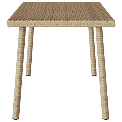 Tuin salontafel rechthoekig 80x40x37 cm poly rattan beige