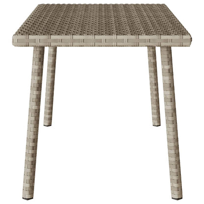 Tuin salontafel rechthoekig 80x40x37 cm poly rattan lichtgrijs