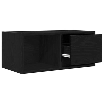 Tv-kasten 60x31x25,5 cm spaanplaat zwart eikenkleurig