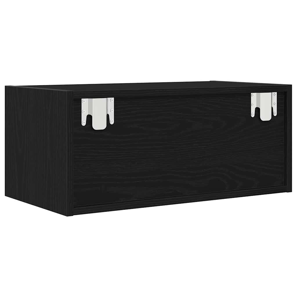 Tv-kasten 60x31x25,5 cm spaanplaat zwart eikenkleurig