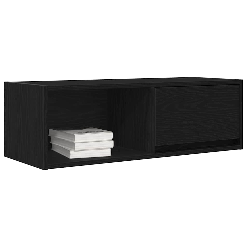 Tv-kasten 2 st 80x31x25,5 cm spaanplaat zwart eikenkleurig