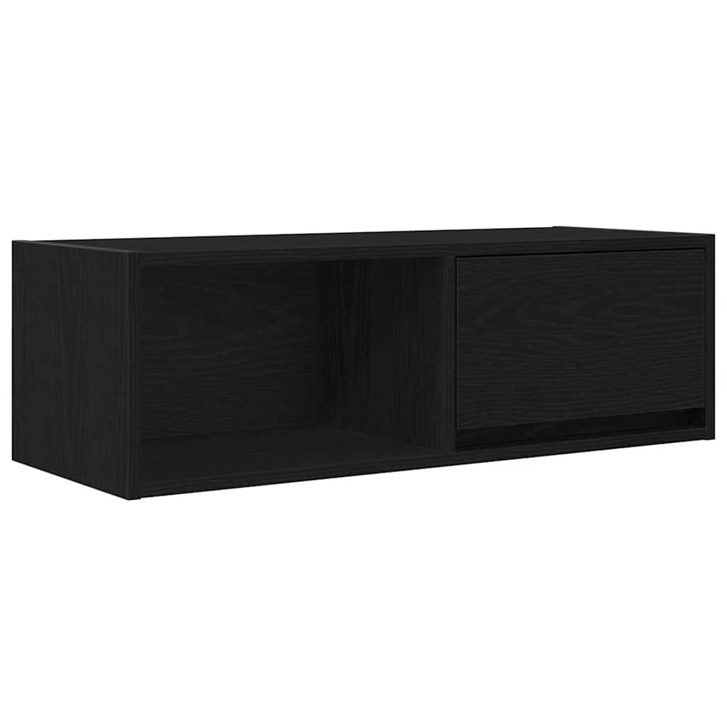 Tv-kasten 2 st 80x31x25,5 cm spaanplaat zwart eikenkleurig