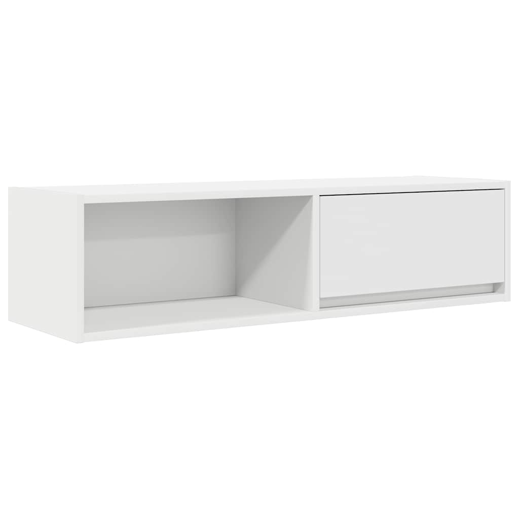 Tv-meubel 100x31x25,5 cm bewerkt hout wit