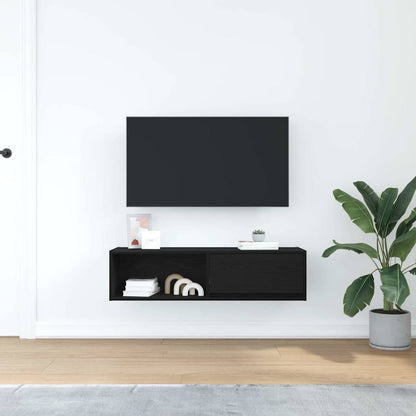 TV-meubel 100x31x25,5 cm spaanplaat zwart eikenkleurig