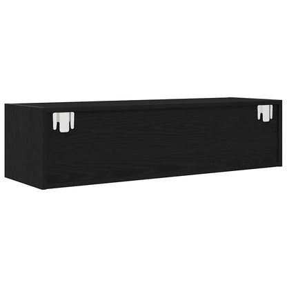 TV-meubel 100x31x25,5 cm spaanplaat zwart eikenkleurig