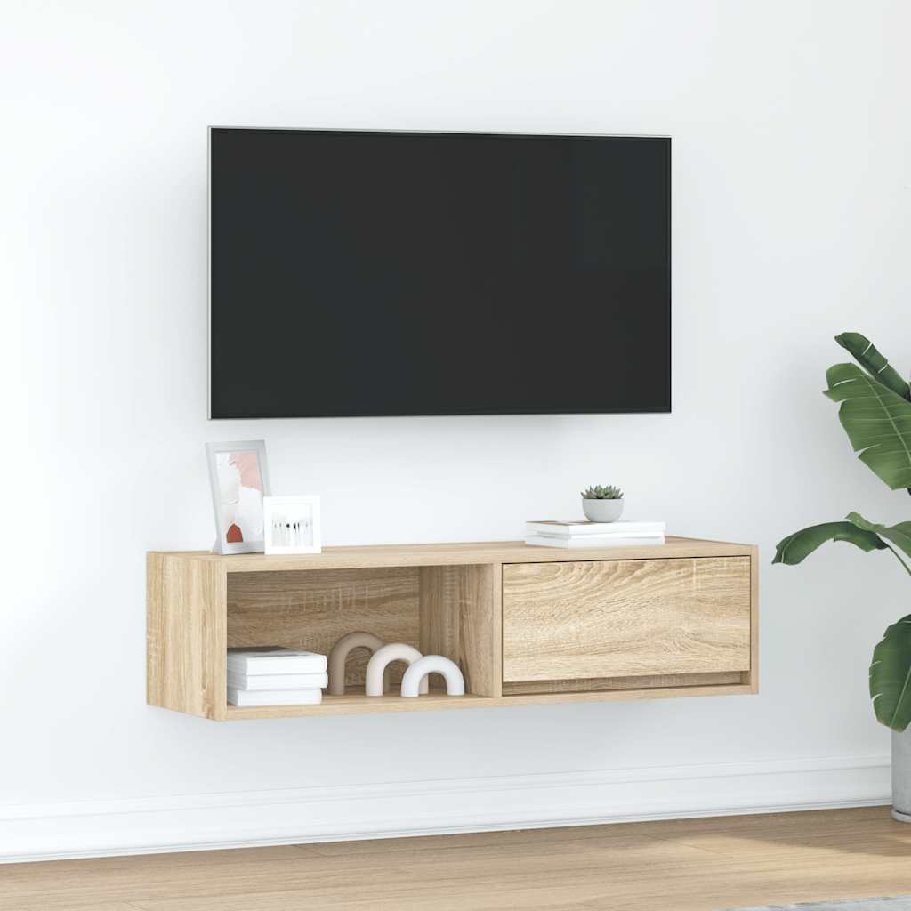 Tv-meubel 100x31x25,5 cm bewerkt hout sonoma eikenkleurig