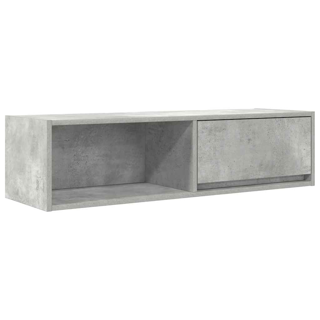 Tv-meubel 100x31x25,5 cm bewerkt hout betongrijs