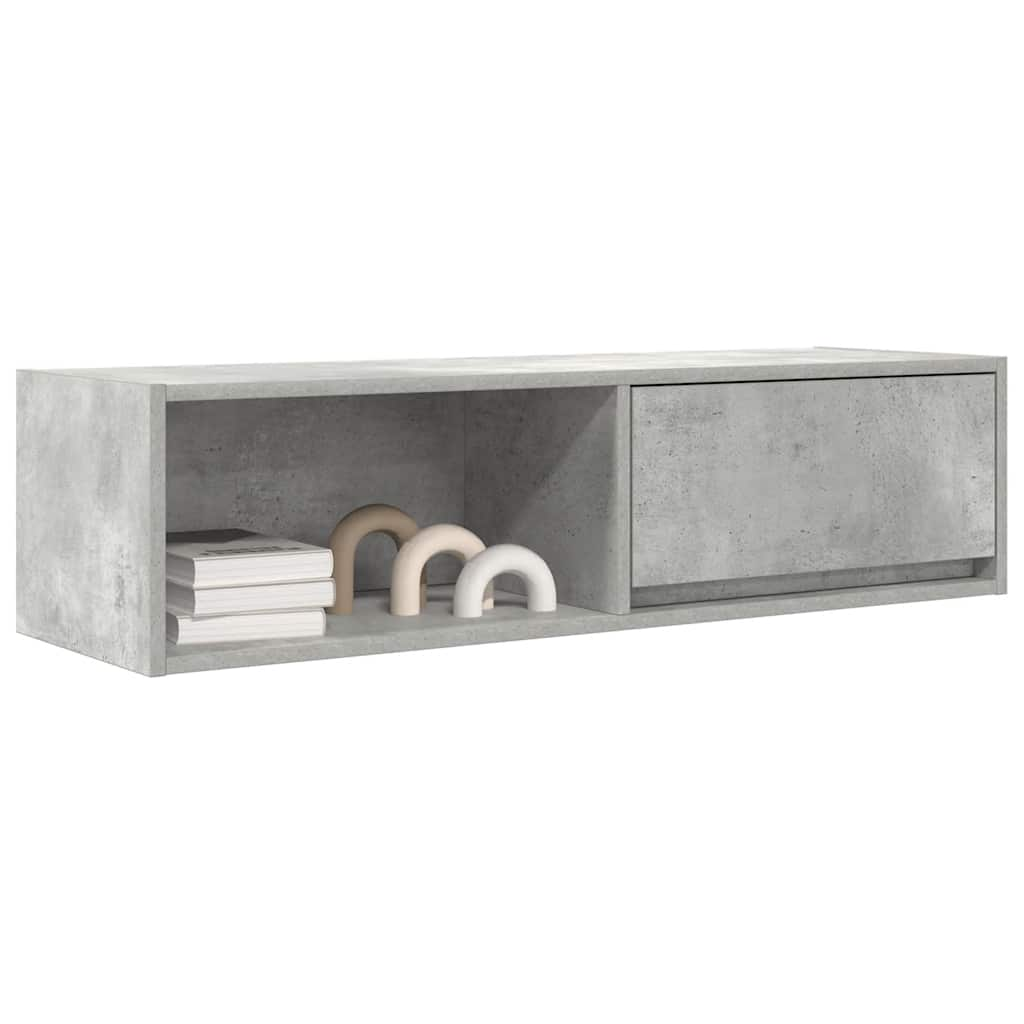 Tv-meubel 100x31x25,5 cm bewerkt hout betongrijs